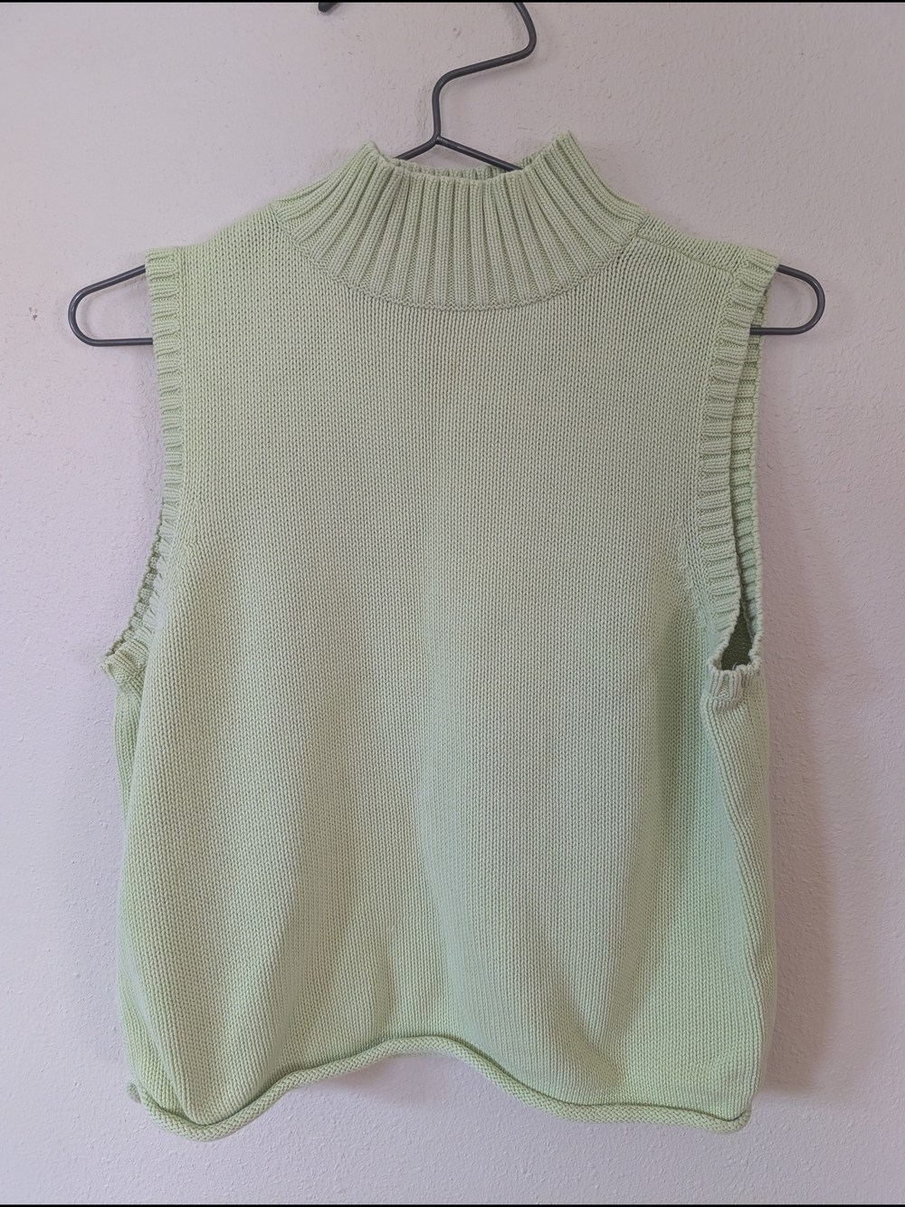 Hanna Andersson Sleeveless Mock Neck Knit Sweater - Lime Green M
